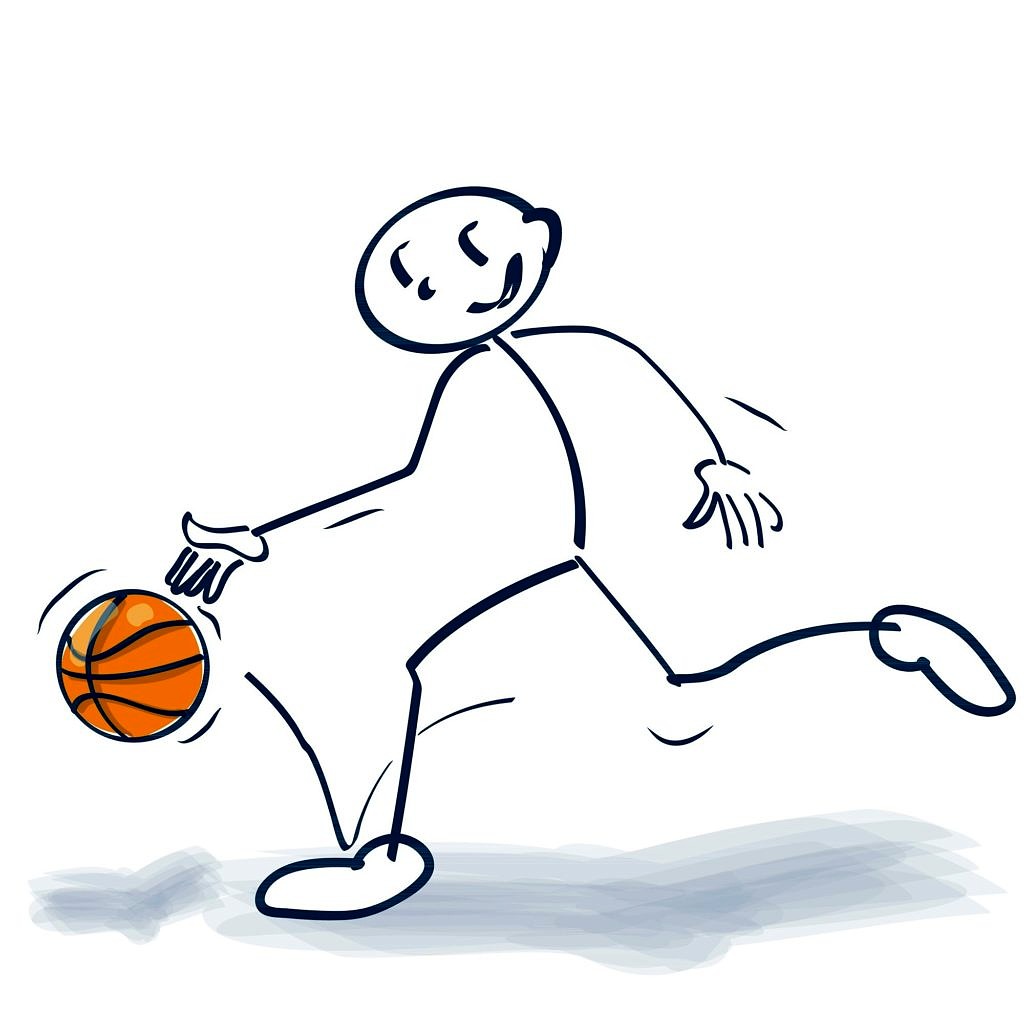 Человечек играющий в баскетбол